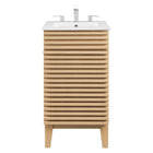 Modway - Render 18" Armoire à coiffeuse de salle de bain - Oak White-Construction en panneaux de particules et stratifiés