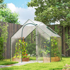 Outsunny - Serre de jardin 6 pi L x 3,3 pi l x 5,5 pi H avec porte et fenêtre, housse plastique transparente-Recouvert d'une membrane plastique transparente pour laisser passer suffisamment de lumière du soleil et permettre une observation pratique  
