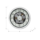 Monarch Specialties - Horloge - 20 po Rond - Mécanisme D'Engrenage - Horloge Murale - Blanc Antique - Transitionnel-Pour une utilisation à l'intérieur uniquement, une mesure précise de l'heure grâce à un mouvement à quartz fiable et une fonction anti-cliquetis pour une ambiance paisible