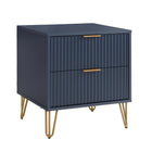 Manhattan Comfort - Table de nuit moderne DUMBO 51 cm à 2 tiroirs - Bleu Minuit-17,73 po L x 20,07 po l x 21,65 po H