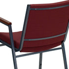 Flash Furniture – Chaise empilable robuste à revêtement bourgogne à motifs et rembourrage de 3 po Hercules, avec accoudoirs, p/4-Rembourrage en tissu bourgogne à motifs