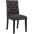 Modway - Duchess Tissu Chaise à manger Ensemble de 2 - Brown-Pieds en caoutchouc massif