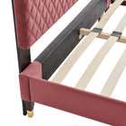Modway - Harlow Performance Velvet Cadre de lit plateforme Queen, Rose poussiéreuse-Capacité de poids du cadre de lit : 800 lb