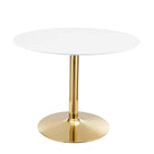 Modway - Verne 40 po Table à manger, Or Blanc-Table à manger moderne
