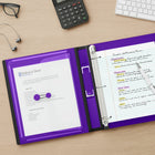 Staples - Reliure Better Binder, 1 1/2 po, mauve-Les anneaux en D se ferment solidement, permettant aux pages de se tourner facilement