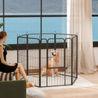 PawHut - Parc pliable pour chien 6 panneaux avec porte et sangle - 39 po H-Fabriqué en acier résistant à la rouille pour une longue durée de vie