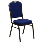 Flash Furniture – Chaise empilable HERCULES à dossier couronne, siège 2,5 po, doré avec tissu bleu marine (FDC01GV208)-Capacité de poids de 500 lb