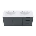 Modway - Vitality Double évier 48" Vanette de salle de bain - Gris blanc-Portes à fermeture douce