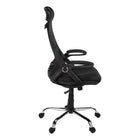 Monarch Specialties - 7268 Chaise De Bureau Dossier Haute Exec - Meche Noir/Chrome-Le siège pivotant à 360 degrés et la base en métal chromé de type 5 étoiles avec roulettes à capuchon offrent une bonne mobilité, tandis qu'un mécanisme de hauteur réglable avec commande d'inclinaison/verrouillage permet d'optimiser la chaise selon vos besoins