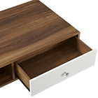 Modway - Transmit Table basse - Blanc noyer-Tiroir à laque blanche
