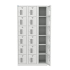 Ceha - Casier NH Series 6 niveaux, aérations avant, acier de qualité commerciale, expédition rapide, batterie de 3 - Serrure à tige standard, gris clair-Idéal pour les gymnases, les écoles, les environnements industriels et les vestiaires du personnel