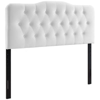 Modway - Annabel Touffe de diamant Performance Velvet Tête de lit King, Blanc-Luxueuse tête de lit King