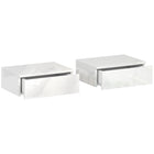 HOMCOM - Tables de chevet flottantes avec tiroir - blanc - lot de 2-Ensemble de deux tables de chevet flottantes ajoutant équilibre et style à votre chambre