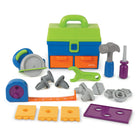 Learning Resources - Nouvel ensemble d'outils de luxe Sprouts - Ensemble de 18-Plein de surprises ! Découvrez les actions et activités amusantes de ce jouet d'apprentissage préscolaire : il y a une scie circulaire avec un effet sonore amusant, un ruban à mesurer fonctionnel et plus encore !