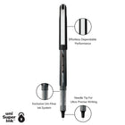 uni-ball - Stylos à bille roulante Vision Needle – 0,5 mm – noir – paquet de 12-Noir/gris