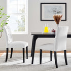 Modway - Duchess Tissu Chaise à manger Ensemble de 2 - Blanc-Capsules de pied non marquées
