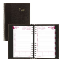Brownline - 2027 agenda quotidien CoilPro avec reliure à double spirale et couverture rigide imitation lézard – 8 po x 5 po – noir-12 mois: janvier 2027 à décembre 2027