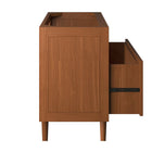 Modway - Cassia 36" Bois de teck Armoire de toilette de salle de bain (lavabo non inclus) - Naturel-Quincaillerie en métal en laiton