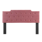 Modway - Juliet Touffe Performance Velvet Tête de lit King/King de Californie, Rose poussiéreuse-Touffage en losange