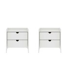 Manhattan Comfort - Ensemble de 2 tables de chevet Coney 19,68" style mid-century moderne - Blanc-Table de chevet Mid-Century Modern pour chambre