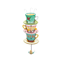 Enesco Allen Designs - Enesco Allen Designs - Horloge murale à pendule sculptée « Spot of Tea »-La collection Allen Designs, créée par Michelle Allen