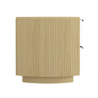 Manhattan Comfort - Table de nuit moderne Olivia 67 cm, chêne naturel et noir-Parfait pour le rangement de chevet, les lampes ou les objets de décoration