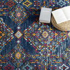 Modway - Entourage Treillis floraux vintage Khalida Tapis de 5 pi l x 8 pi L - Bleu Orange Jaune Rouge-Protégez les planchers contre le passage des piétons / du mobilier