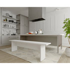Manhattan Comfort - Banc de salle à manger moderne Nomad 67,91 po - Blanc-Capacité d’accueil pour 2 personnes