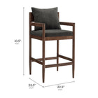 Modway - Remington Tabouret de bar - Charbon de bois-Siège rembourré en mousse