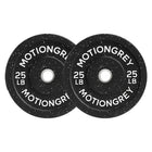 MotionGrey - Disques de musculation premium - Disques olympiques pour haltérophilie - 25 lb - Noir - Lot de 2-Plaques avec revêtement en caoutchouc durable : Revêtement épais qui réduit le bruit, protège le sol et assure une durabilité à long terme