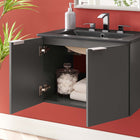 Modway - Maybelle 24" Vanité de salle de bain murale - Gris Noir-Construction en mélamine