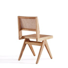 Manhattan Comfort - Ensemble de 4 chaises de salle à manger Hamlet 44,8 cm style industriel chic - Nature-Dossier carré unique en rotin