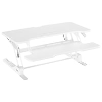 Mount-It! - Convertisseur de bureau debout avec plateau de 38 po, blanc-Transformez votre bureau traditionnel en un poste de travail assis-debout actif grâce à ce convertisseur de bureau debout de 38 pouces de large