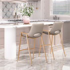 Zuo - Desi Tabouret de comptoir - Beige/Or - Ensemble de 2-Dimensions: 20,7 po L x 20,3 po L x 35,6 po H