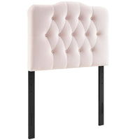 Modway - Annabel Touffe de diamant Performance Velvet Tête de lit jumelée, Rose-Tête de lit jumelée luxueuse