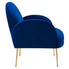 Modway - Transcend Performance Velvet Fauteuil - Marine-Construction solide
