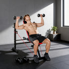Soozier - Banc de musculation ajustable avec support à squat-Comprend deux bandes de résistance pour plus d’options d’exercices