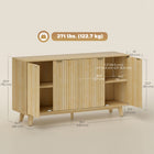 HOMCOM - Buffet moderne 55,1 po L avec rangement - bois naturel-Sangle anti-basculement incluse pour une sécurité accrue 
