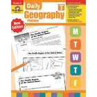 Evan-Moor - Guide ressource Daily Geography Practice (EMC3712), 3e année-36 leçons hebdomadaires, comprend une page pour le professeur, une carte reproductible