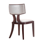 Manhattan Comfort - Lot de 2 chaises de salle à manger traditionnelles Pulitzer 46 cm, revêtement similicuir, argent et noyer-Livré chez vous entièrement assemblé Aucun assemblage requis