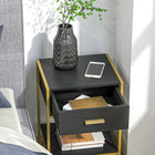 HOMCOM - Table de nuit avec tiroir et étagère - noir - lot de 2-Assemblage requis 