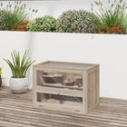 PawHut - Cage pour hamster 24 po, habitat à 2 niveaux pour petits animaux - bois naturel-Le design spacieux offre amplement d'espace pour jouer 