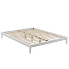 Modway - Lodge Bois Cadre complet de plate-forme, Blanc-Cadre de plate-forme en bois massif