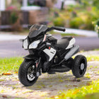 Qaba - Moto pour enfants 6v avec musique, phares, 3 roues - noir-Vitesse maximale de 1,86 mi/h (3 km/h), rapide mais sûre 