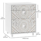 HOMCOM - Table de nuit, style mi-siècle pour chambre à coucher - blanc-Surface plaquée pour un nettoyage facile
