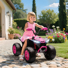 Qaba - Voiture électrique 24V à 2 places pour enfants avec roues à suspension - rose-Batterie 24V 7Ah et doubles moteurs offrant jusqu'à 70 minutes de jeu 