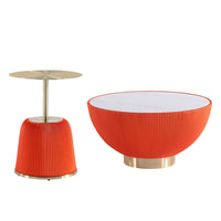 Manhattan Comfort - Ensemble de 2 tables : table basse Anderson moderne 71,5 cm et table d’appoint 40 cm - orange-Ensemble de table basse moderne et de table d’appoint pour salon