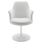 Modway - Lippa Salle à manger pivotante Cuir végane Fauteuil - Blanc blanc-8