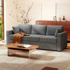 HOMCOM - Canapé 3 places avec assise profonde - gris foncé-Comprend deux coussins d’accoudoir assortis pour plus de confort et de soutien 