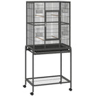 PawHut - cage à oiseaux 56 po H, cage à perroquet roulante avec base amovible-La cage spacieuse permet aux oiseaux de se déplacer, de se percher et d’étendre leurs ailes librement 
